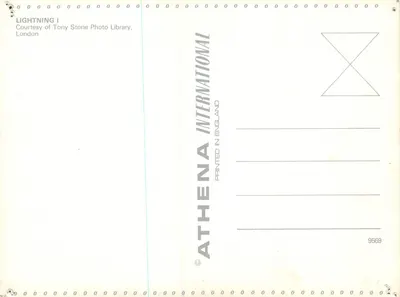 Relâmpago — cena noturna sobre um lago — Athena International — Verso
