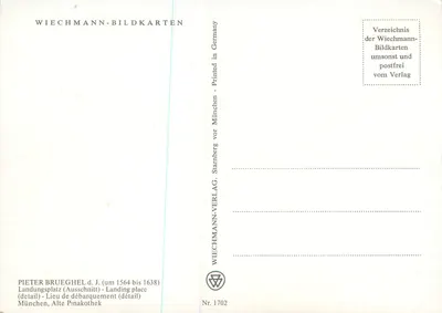 Local de desembarque — detalhe — Wiechmann-Bildkarten, n° 1702 — Verso