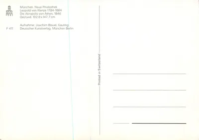 Akropolis w Atenach — obraz Leopolda von Klenze (1846) — Deutscher Kunstverlag, München Berlin — Rewers