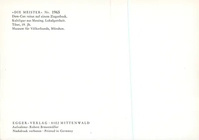 Dam-Can auf einem Zebu — Metallstatue — Verlag Egger-Verlag, Nr. 1965 — Rückseite
