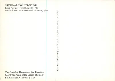 Música e Arquitetura — Carle Van Loo, Francês (1705-1765) — H.S. Crocker Co., Inc. — Verso