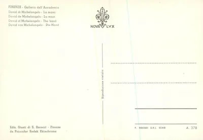 Ręka Dawida — Galleria dell'Accademia — Nova LVX — Rewers