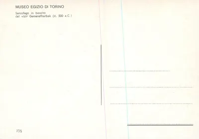 Sarcófago em basalto — Museu Egípcio de Turim — n° 735 — Verso