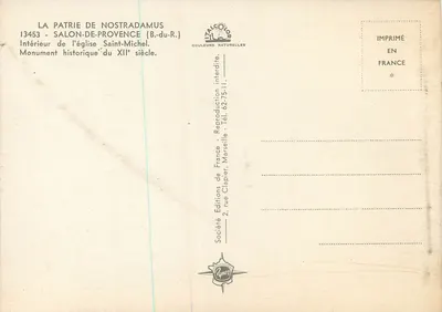 Binnenkant van de kerk van Sint-Michaël — Salon-de-Provence — Société Éditions de France — Achterkant