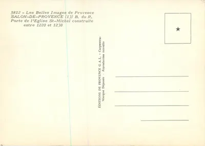 Porta da Igreja de São Miguel — Salon-de-Provence (13) — Éditions G.A.L. — Verso