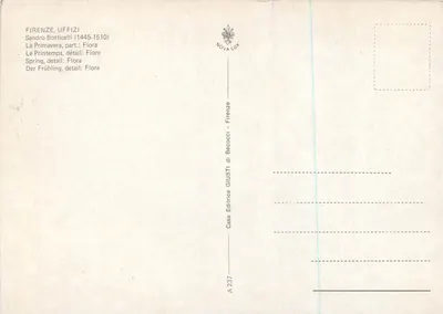 Flora — szczegół malowidła — Casa Editrice Giusti, seria A 237 — Rewers