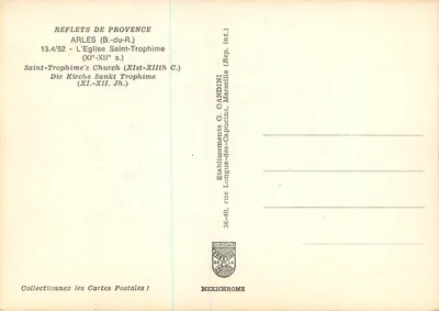 Arles — Katedra Świętego Trofimego — Wydawca Mexichrome — Rewers