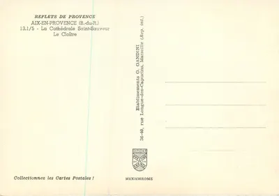 Kloster — Katedra Świętego Zbawiciela — Aix-en-Provence — Wydawca Iris — Rewers