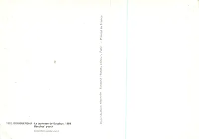Młodość Bakhusa — reprodukcja — Fernand Bouguereau, wydawca Hazan, nr 1502 — Rewers