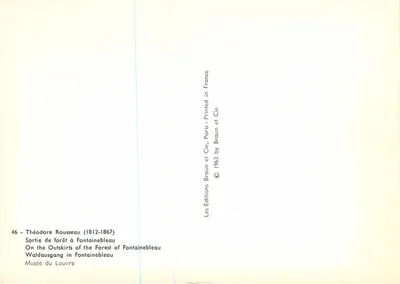Sortie de forêt à Fontainebleau — Théodore Rousseau (1812-1867) — Éditions Braun et Cie, n°46 — Rewers