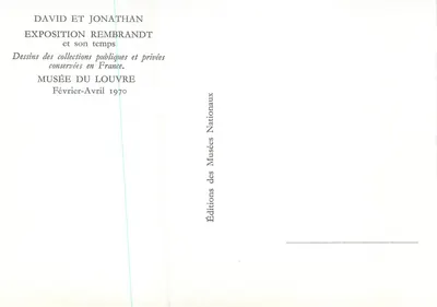 David e Jonathan — Exposição Rembrandt e seu tempo — Museu do Louvre, Fevereiro-Abril 1970 — Éditions des Musées Nationaux — Verso