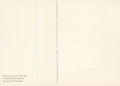 Ascensão de Jesus — Rembrandt van Rijn, 1669 — Editor Fink, série 3381 — Verso