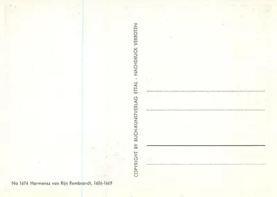 Jesu-Cristo — retrato — editor BUCH-KUNSTVERLAG, n° 1674 — Verso