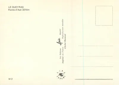 Le Queyras — Pointe d'Asti 3216m — Les Éditions Maraval, seria M 2 — Rewers