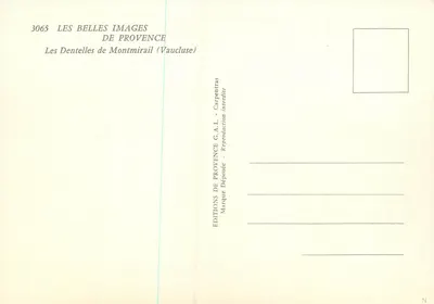 As Dentelhas de Montmirail — Vaucluse — Edições Les Belles Images de Provence, n° 3065 — Verso