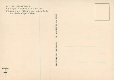 Abadia cisterciense de Sénanque — Sala Capitular — Edições de la Selle — Verso