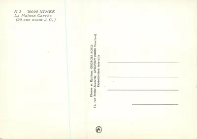 Dom Kwadratowy — Nîmes — Éditions Georges Roux — Rewers