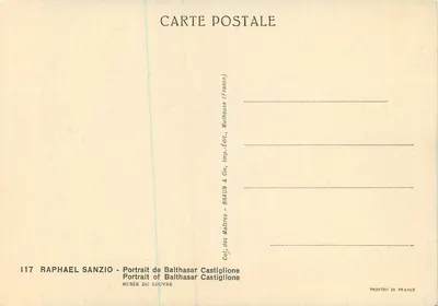 Portrait de Balthasar Castiglione — Raphael Sanzio — Édition Braun & Cie, Mulhouse — Verso