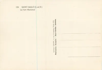 Saint-Malo (Ille-et-Vilaine) — Fort Narodowy — Wydawnictwo GREFF — Rewers