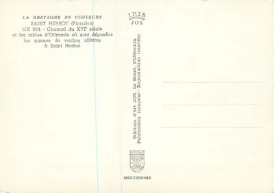 Saint Herbot — Cancel do Século XVI — Éditions d'Art JOS — Verso