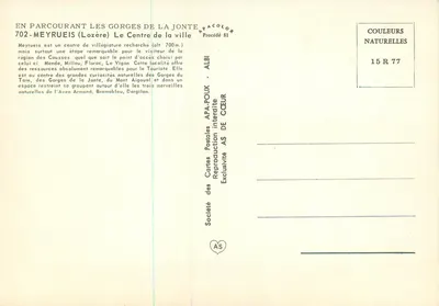 Meyrueis — Centrum wypoczynku (wys. 700 m) — Société des Cartes Postales APA-POUX — Rewers