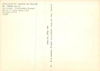 Les Arènes - Amphithéâtre Romain — fin du 1er siècle après J.-C. — Éditions d'art Yvon — Rewers