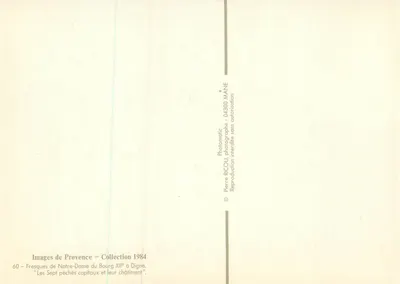 Frescas de Nossa Senhora do Burgo XII a Digne — Os Sete Pecados Capitais e Seu Castigo — Pierre RICOU, Coleção 1984 — Verso
