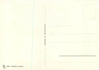 Anioł grający na mandolinie — szczegół malowidła — Stephan Lochner, nr 5304 — Rewers