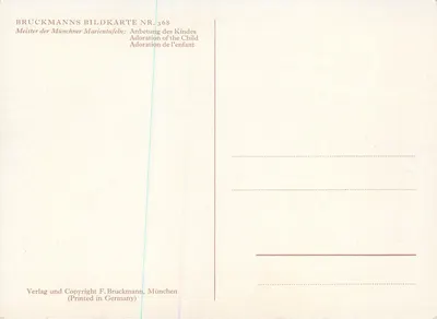 Adoração do Menino — Mestre dos quadros de Munique — F. Bruckmann, n°368 — Verso