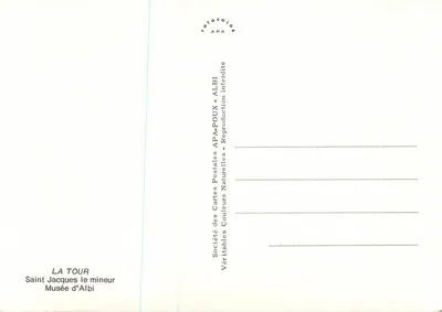 Saint Jacques le Mineur — Museo de Albi — Société des Cartes Postales Naturelles APA-POUX — Reverso
