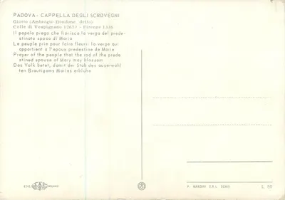 Padova - Cappella degli Scrovegni — Giotto (Ambrogio Bondone, dit) — 1336 — Verso
