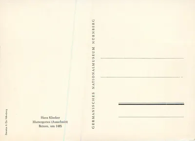 Statua della Vergine — Hans Klocker — Germanisches Nationalmuseum Nürnberg — Verso