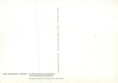 Liczenie w Betlejem — Bruegel Stary — wydawca Hazan, Paryż — Rewers