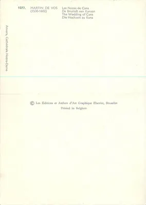 As Bodas de Caná — Martin de Vos (1530-1602) — Edições e Ateliers de Arte Gráfica Elsevier, Bruxelas — Verso
