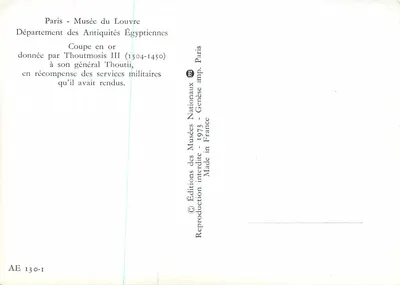 Srebrna kubka — Thoutmosis III (1504-1450) — Éditions des Musées Nationaux — Rewers