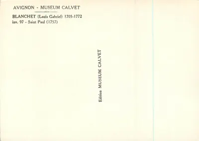 San Pablo — pintura de Louis Gabriel Blanchet — Edición Museum Calvet — Reverso