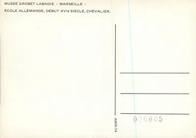 Statua rycerza — szkoła niemiecka, początek XVI wieku — Muzeum Grobet-Labadie, Marsylia — Rewers