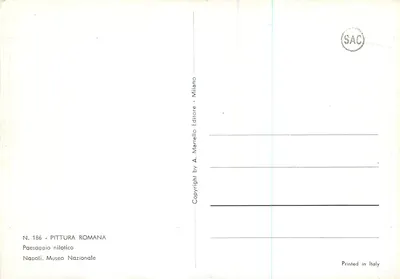 Paisagem nilótica — pintura romana — editor A. Martiello, Milão — Verso