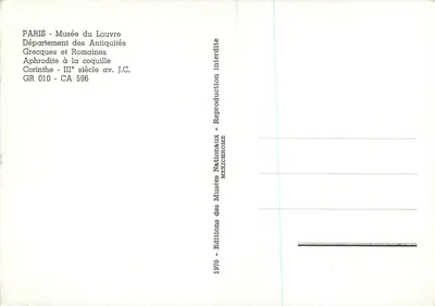 Aphrodite à la coquille — Corinthe — IIIe siècle av. J.-C. — Éditions des Musées Nationaux — Verso