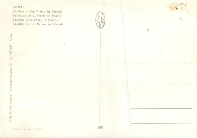 Piazza San Pietro in Vincoli — Bazylika św. Piotra in Vincoli — Wydawca Enrico Verdest, nr 317.908 — Rewers
