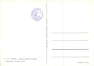 Batismo de Jesus — parte — Giotto, Cappella degli Scrovegni, Padova — Verso