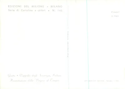 Apresentação da Virgem ao Templo — Giotto — Capela dos Scrovegni, Pádua — Edições Del Milione, série N. 146 — Verso