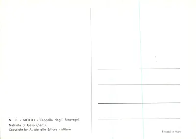 Natividade de Jesus — detalhe da Cappella degli Scrovegni — Giotto — Verso
