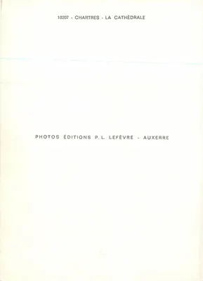 Chartres - Katedra — Wydawnictwo P. L. Lefèvre, Auxerre, nr 10207 — Rewers