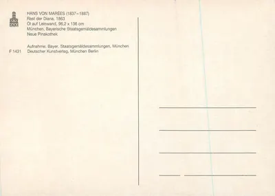 Rast da Diana — Hans von Marées (1837-1887) — Deutscher Kunstverlag, München — Verso