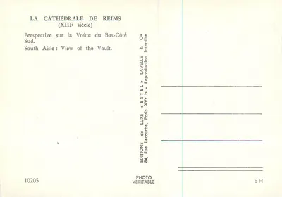 Katedra w Reims — XIII wiek — Wydawca Estel, nr 10205 — Rewers