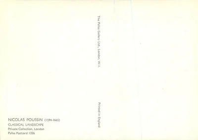 Nicolas Poussin — Classico — Cartolina d'epoca Pallas Postcard 1326 — Verso