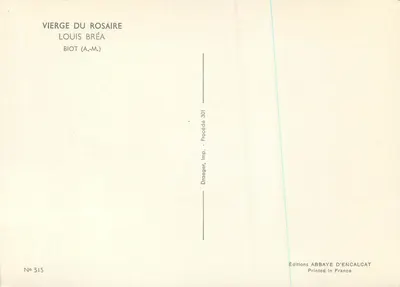 Maagd van het Gebedsroos — Louis Bréa — Uitgaven Abbaye d'Encalcat — Achterkant