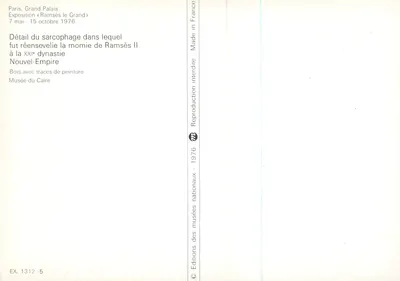 Sarcófago de Ramsès II — detalle — Editions des musées nationaux, n° EX. 1312-5 — Reverso
