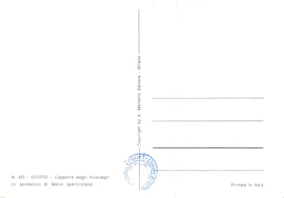Ślub Maryi — szczegół — Giotto, Krypta Scrovegnich, Mediolan — Rewers